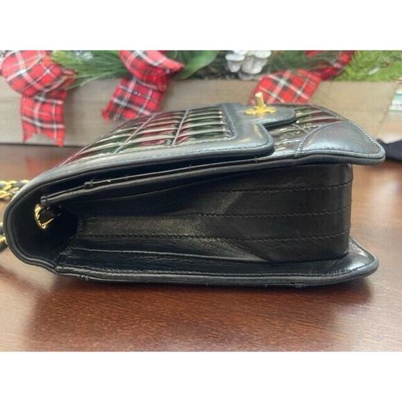 CHANEL CC Lambskin Black Gold Patent Leather Chocolate Bar Flap Bag Chain - Picture 7 of 16